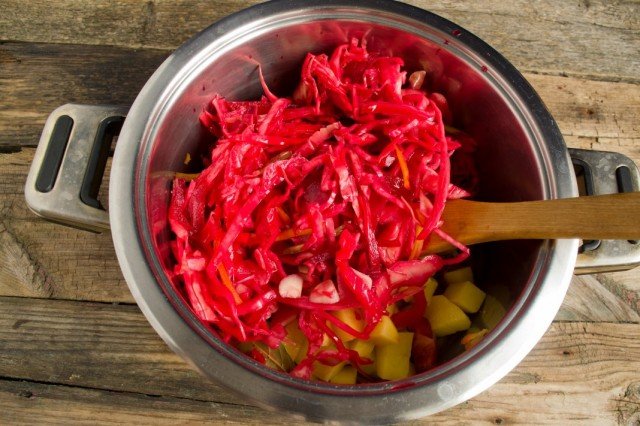 Borsch van ingelegde kool met varkensvlees. Stap -By -stap Recept met foto