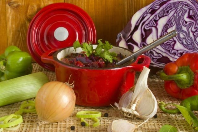 Borsch met rode kool. Stap -By -stap Recept met foto, Kaleyard Borsch met rode kool. Stap -By -stap Recept met foto
