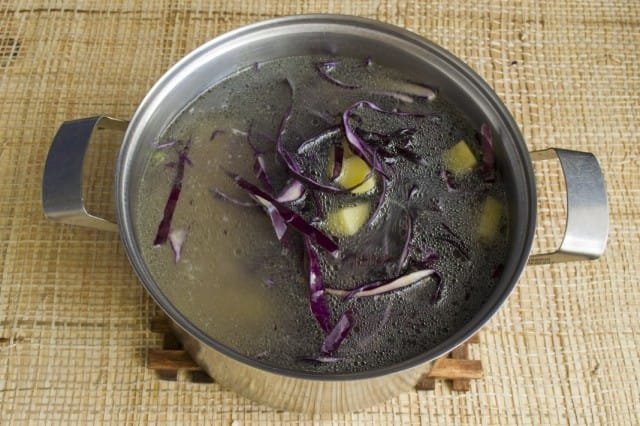 Borsch met rode kool. Stap -By -stap Recept met foto, Kaleyard Borsch met rode kool. Stap -By -stap Recept met foto