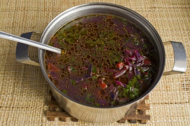 Borsch met rode kool. Stap -By -stap Recept met foto, Kaleyard Borsch met rode kool. Stap -By -stap Recept met foto