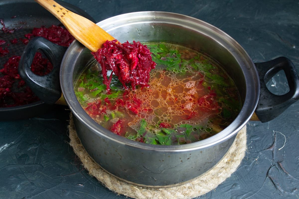 Borsch zonder kool is lekker en eenvoudig. Stap -By -stap Recept met foto