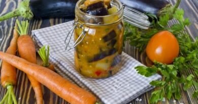 Aubergine met wortelen - groentesalade voor de winter. Stap -By -stap Recept met foto