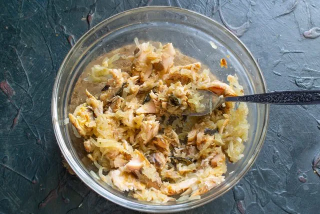 Vis salade met zalm en ansjovis in taartjes, Kaleyard Vis salade met zalm en ansjovis in taartjes