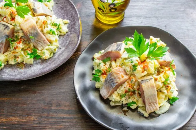Aardappelsalade met ei en haring, Kaleyard Aardappelsalade met ei en haring