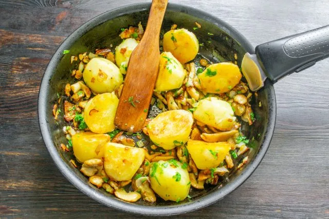 Aardappel in een nerveuze paddestoel, Kaleyard Aardappel in een nerveuze paddestoel