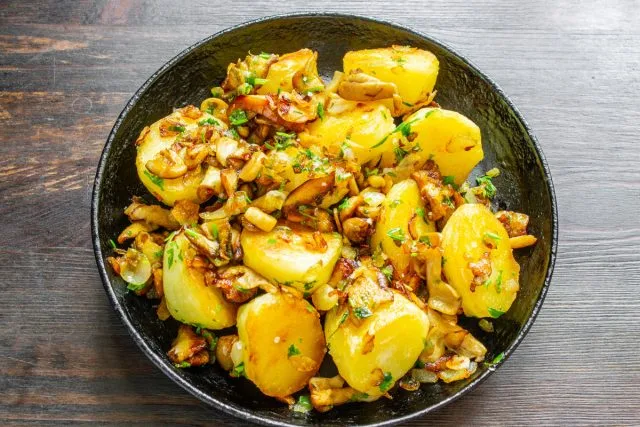 Aardappel in een nerveuze paddestoel, Kaleyard Aardappel in een nerveuze paddestoel